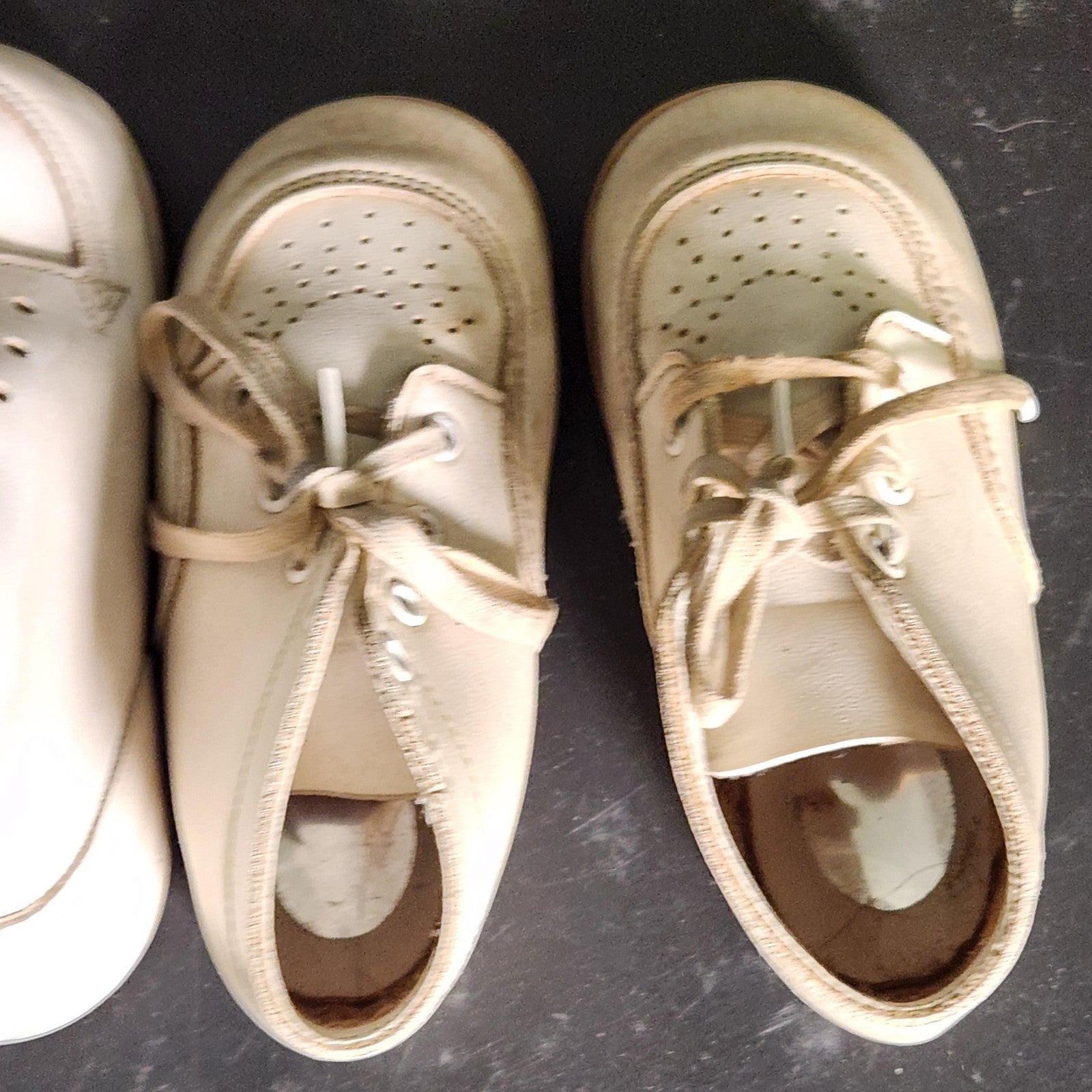 Baby Walking Boots Boys Size 4 White Leather Booties Lot 4 Shoes Ankle Lace Up