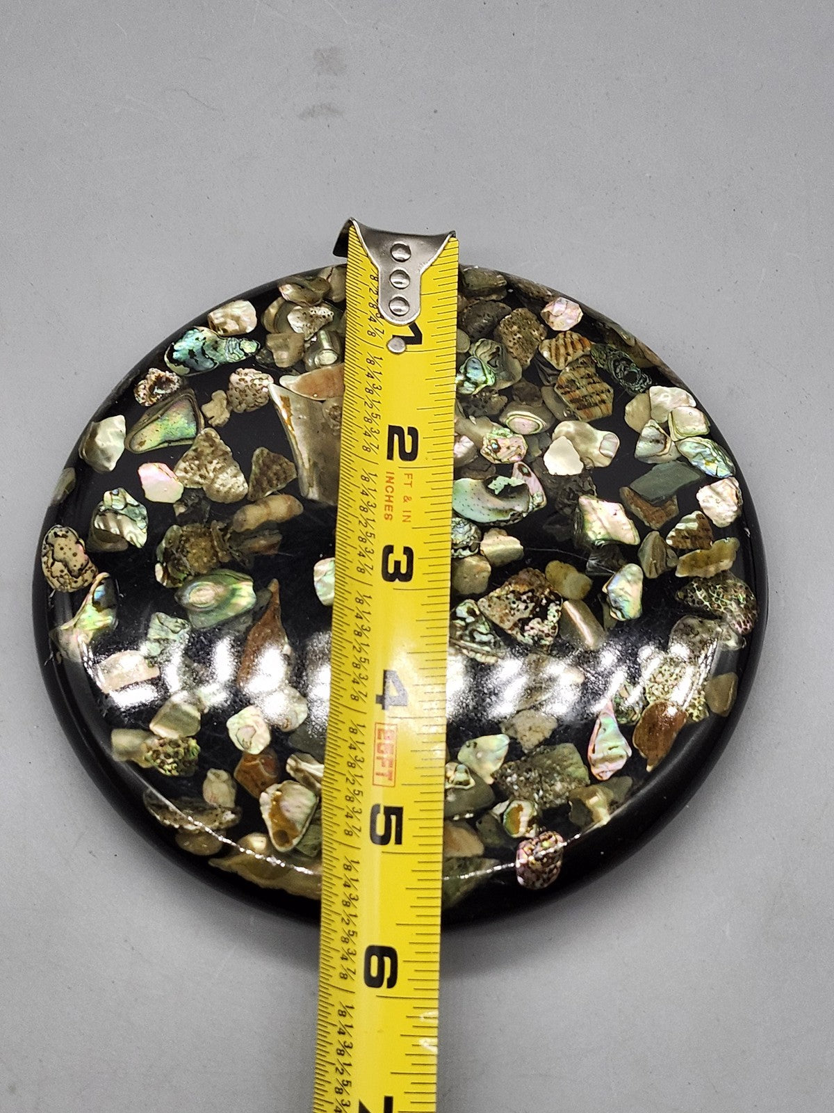 Vintage Betty's Shells Abalone Trivet Small Multicolor Plastic Hot Plate Decor