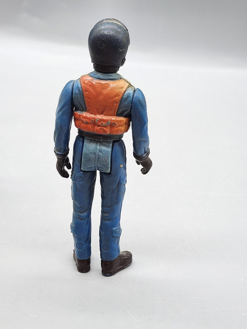 Vintage Blue Pilot Soldier Action Figure Plastic Toy Loose Helmet Hong Kong