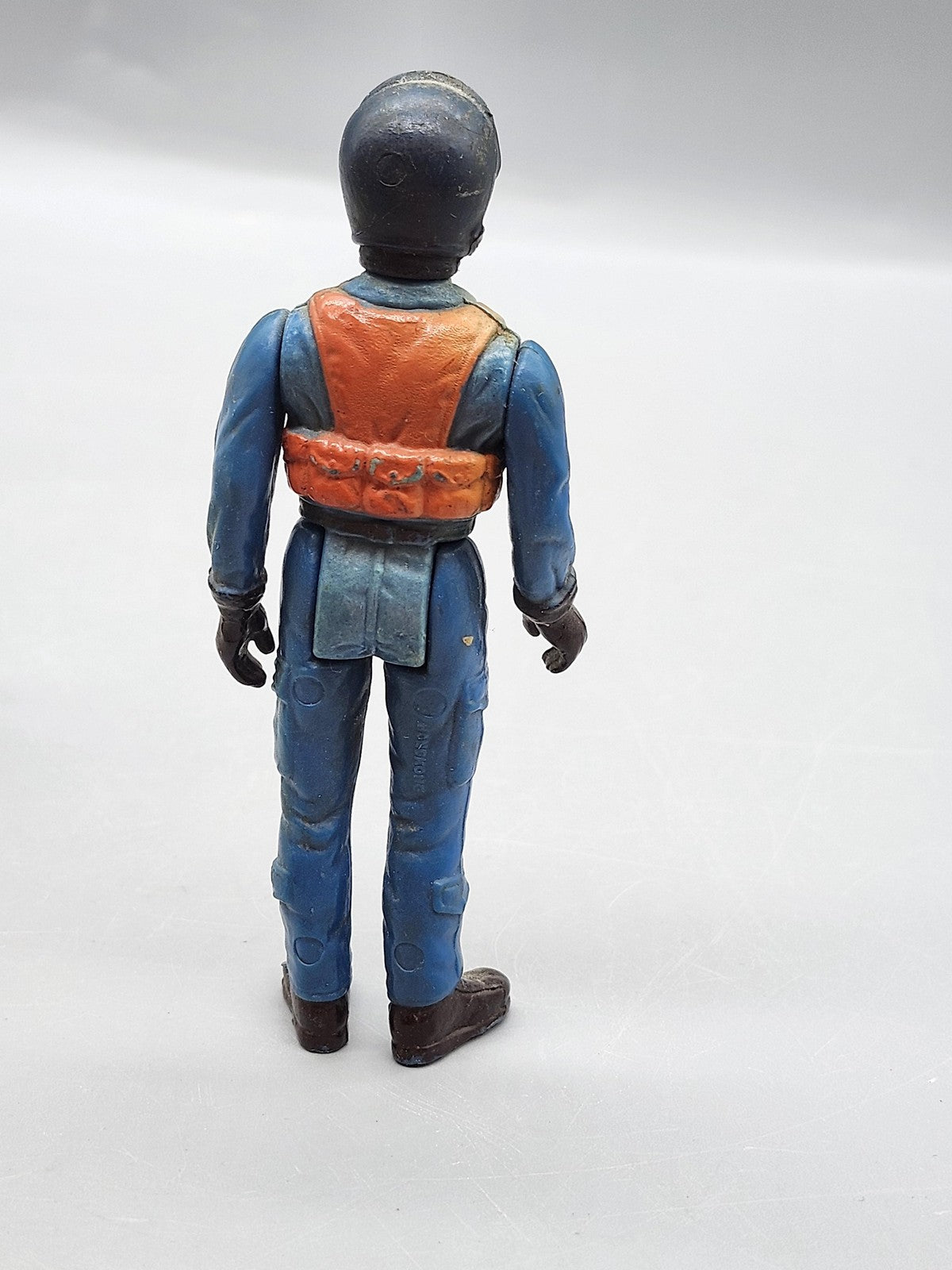 Vintage Blue Pilot Soldier Action Figure Plastic Toy Loose Helmet Hong Kong