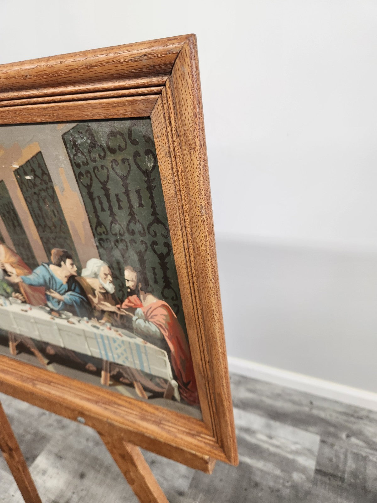 Vintage Hand Painted “The Last Supper” Framed Artwork Dorothy L. Stanton 1972...