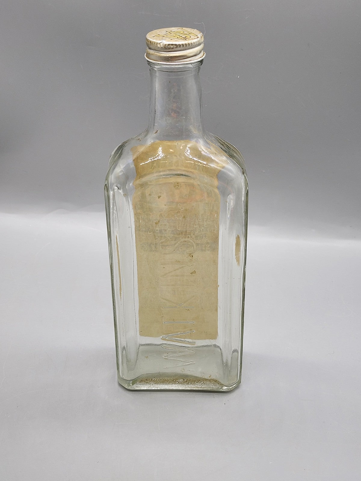 Vintage Watkins Meat Magic Glass Bottle w/ Original Cap Empty Advertising Jar