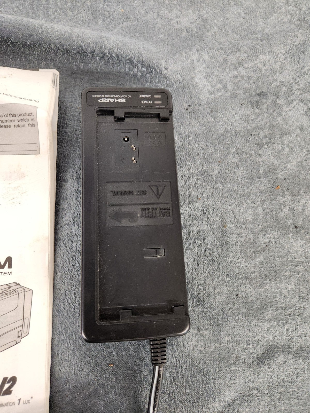 Vintage Sharp VL-L50U SlimCam VHS Camcorder 12x Zoom Untested w/ Charger Manual
