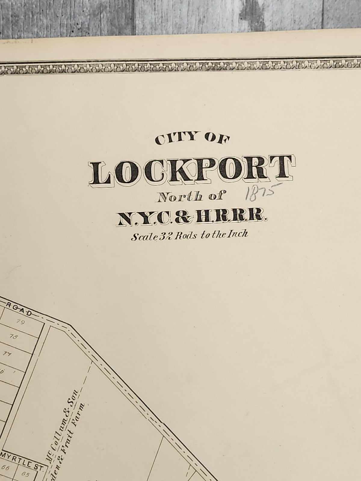 Vintage 1875 Lockport New York City Atlas Map 1st 2nd Ward 25.5x16 NY USA Print