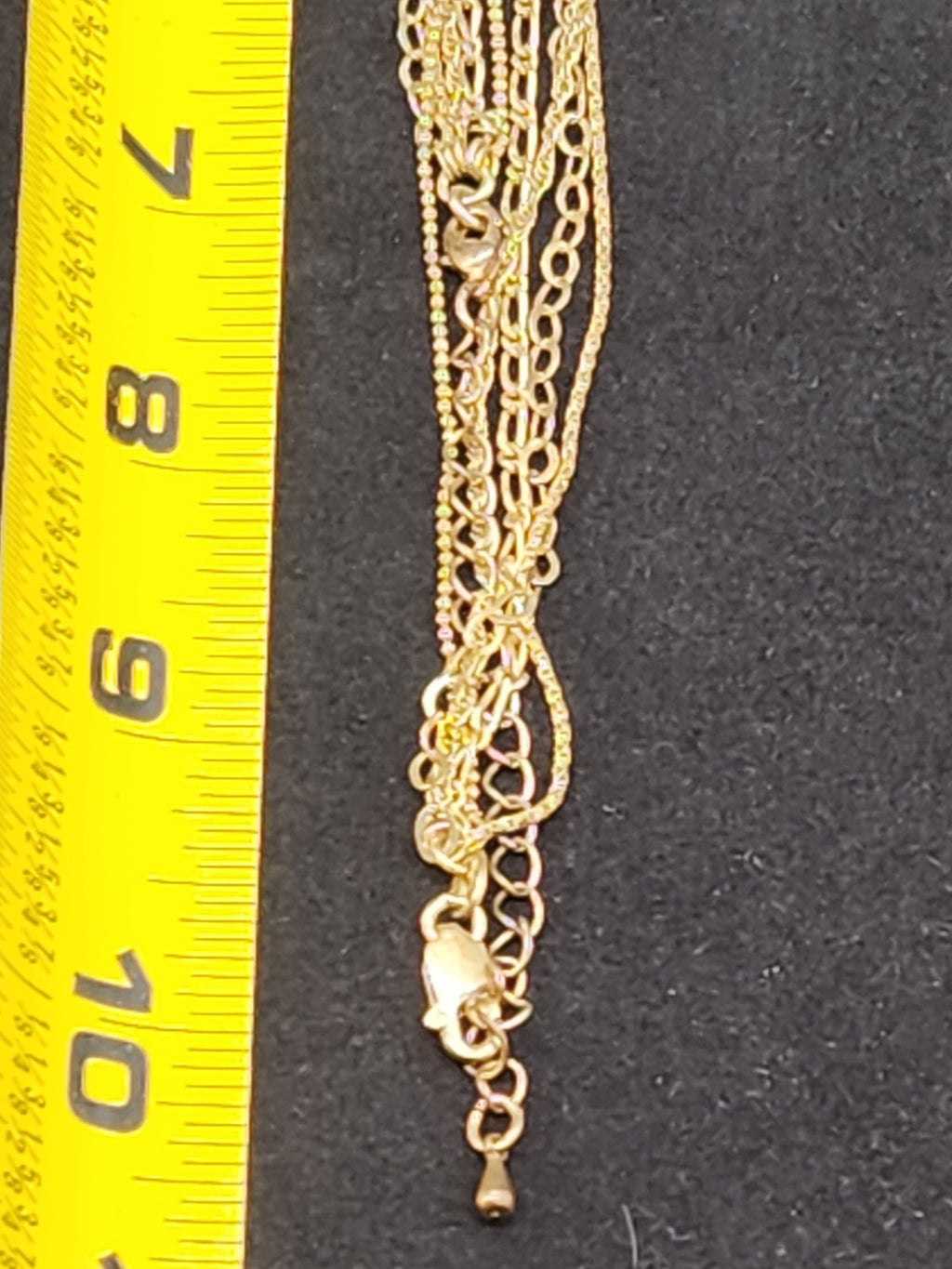 Vintage BSE Italy Layered Gold Tone Necklace Multi Chain Adjustable Statement...