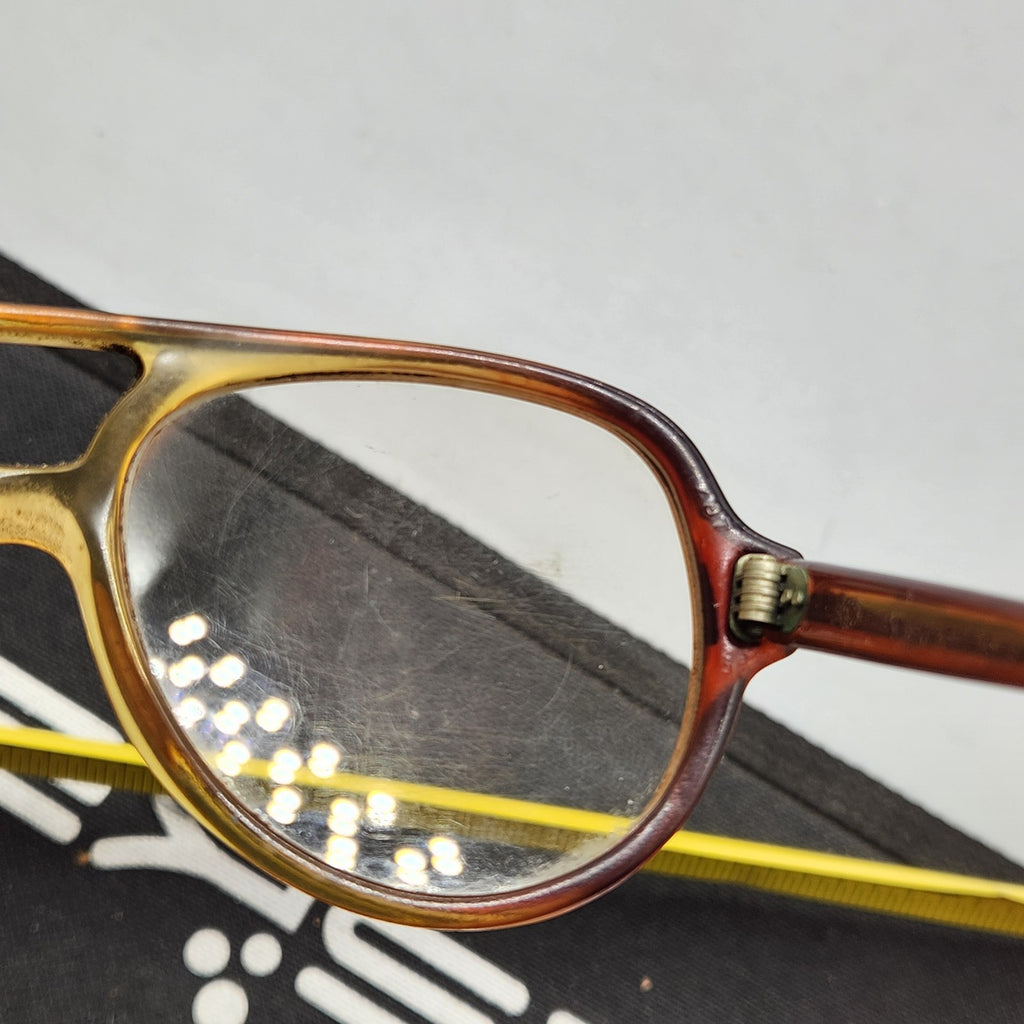 Vintage 90s Lens-Masters Eyeglass Frames – USA Made Amber Fade Retro
