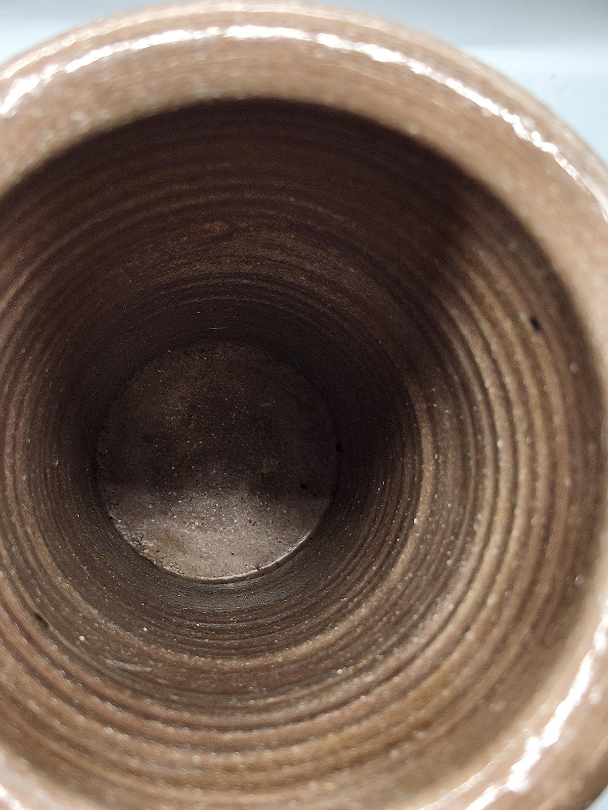 Brown Abstract Stoneware Vase Contemporary Art Pottery Table Shelf Decor