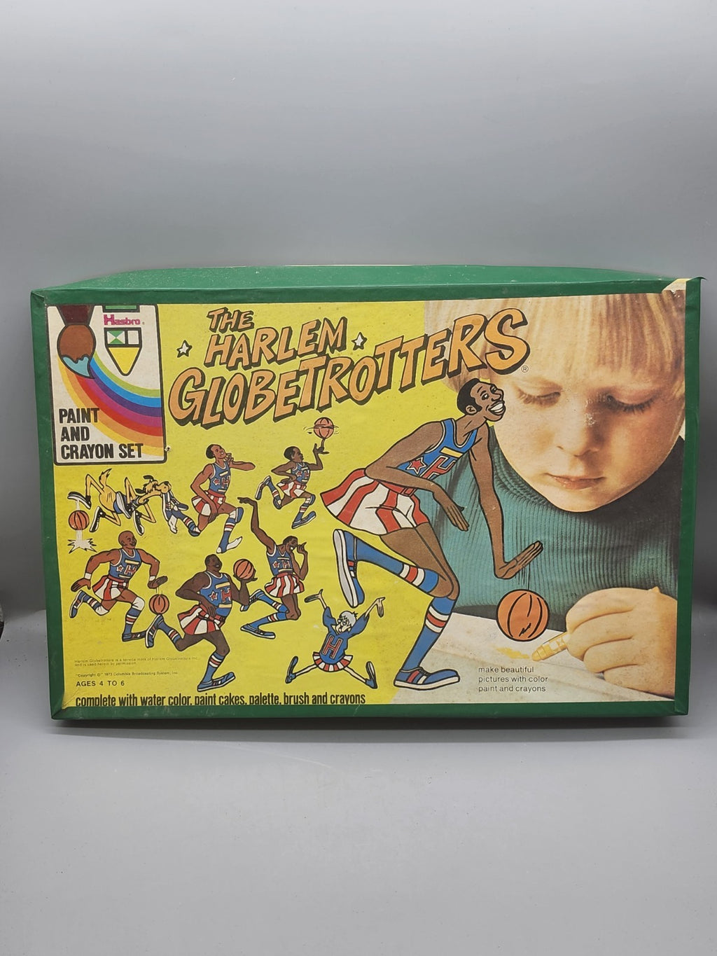Vintage Hasbro Harlem Globetrotters Paint & Crayon Set Empty Box Only