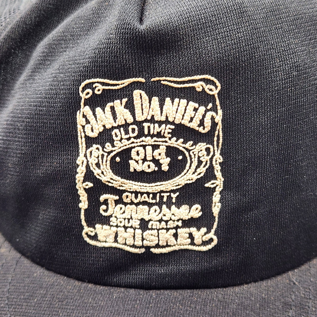 Vintage Jack Daniel’s Trucker Hat USA Made Mesh Snapback Whiskey Black Cap Distr