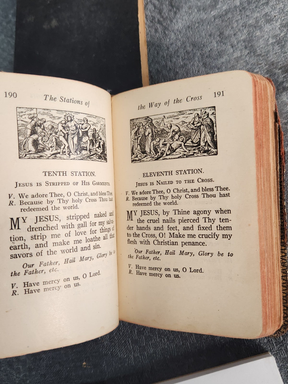 1919 The Spiritual Treasure Catholic Prayer Book + Way Of The Cross Pocket Lot