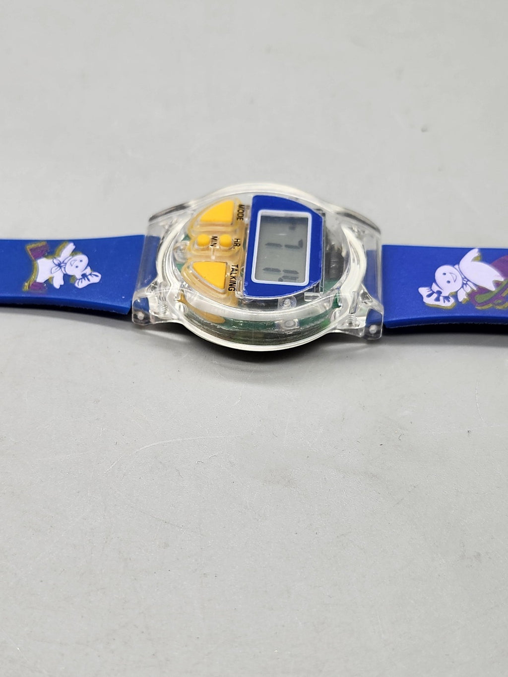 Digital Talking Watch Boys Blue Cartoon Chef Character LCD Quartz Wristwatch