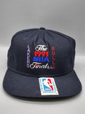 Vintage Chicago Bulls Lakers Hat Cap Snap Back New Era One Size Blue NBA Finals