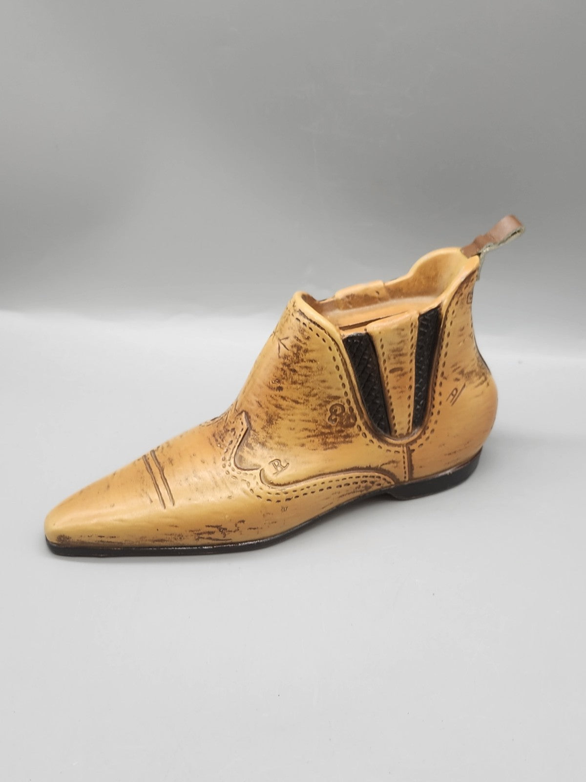 Vintage Legg Ceramic Cowboy Boot Coin Bank Western Tan Boot Piggy Bank