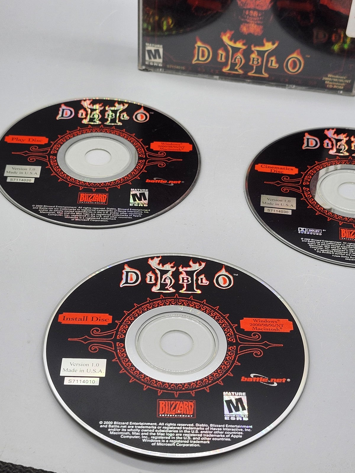 Diablo II PC Mac CD-ROM Game 3 Disc Blizzard RPG Hack Slash M 2000
