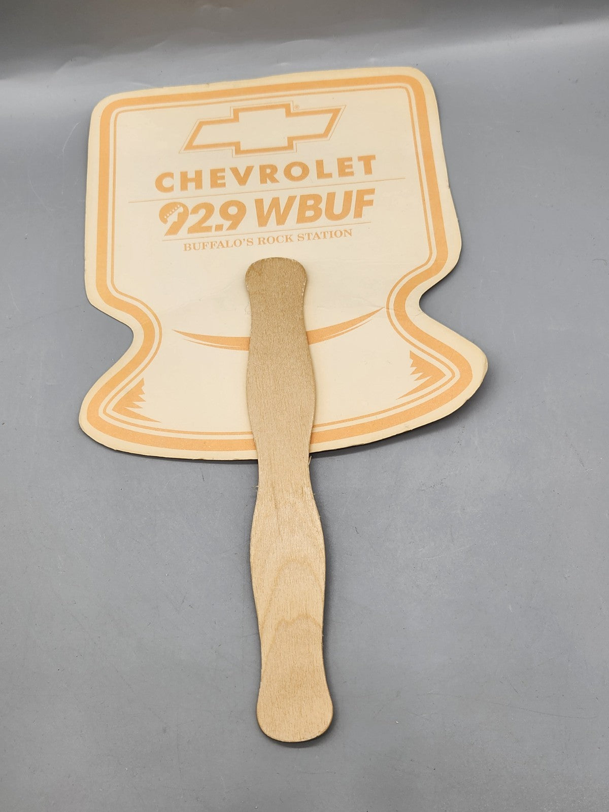 Vintage Go Baby Joe Buffalo WBUF 92.9 Chevrolet Promotional Hand Fan Advertising