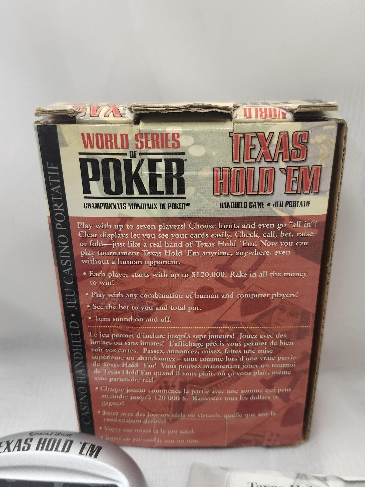 Excalibur Electronics World Series Of Poker Texas Hold 'Em Handheld Game Silver