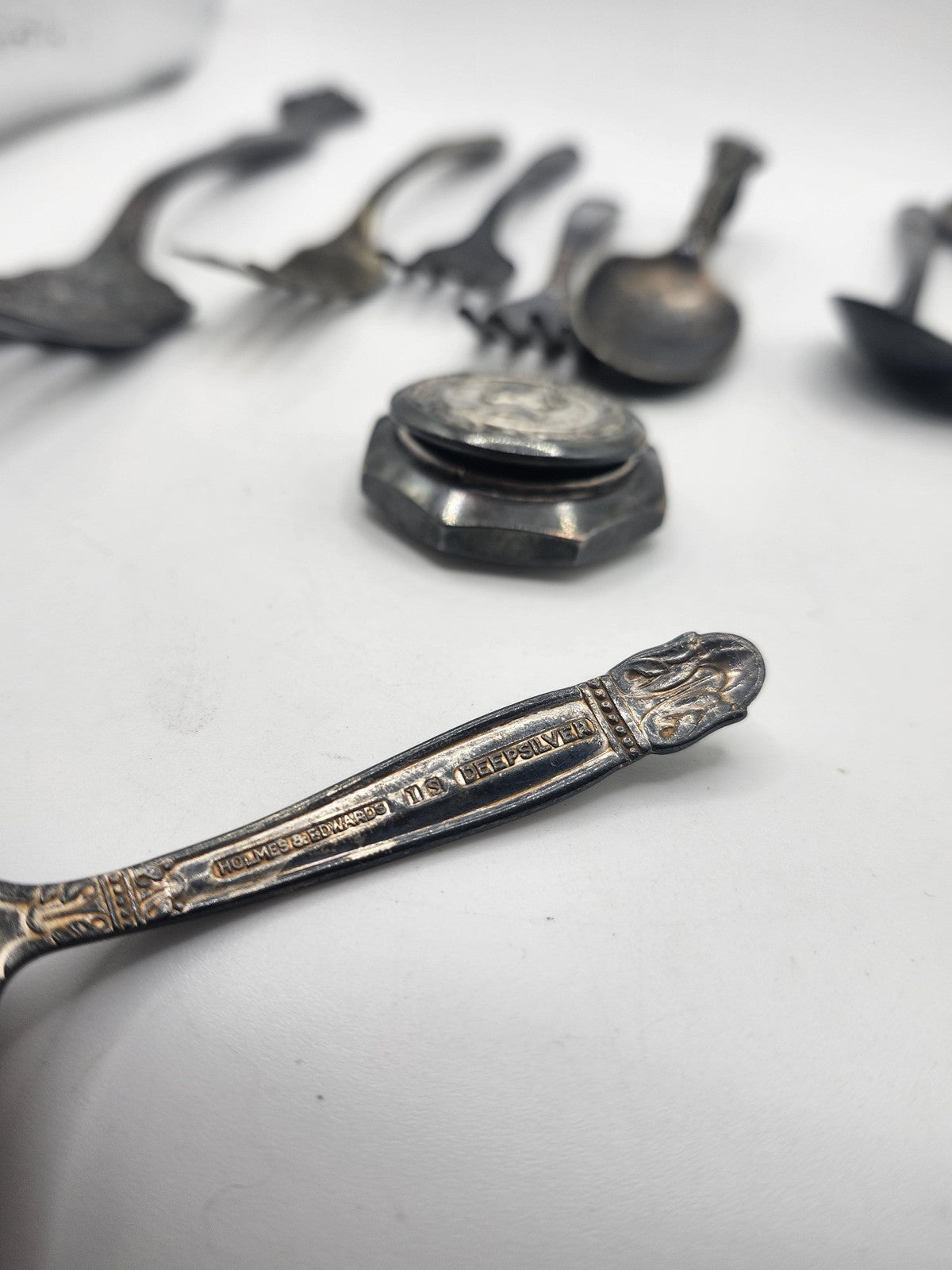 Vintage Holmes & Edwards Silverplate Flatware Set Engraved Mixed Silver Lot