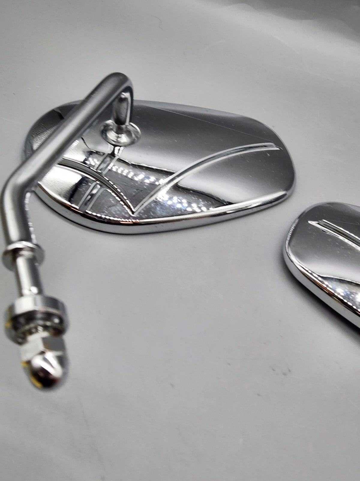 Chrome Motorcycle Side Rear View Mirrors Pair Custom Cruiser Chopper Harley...
