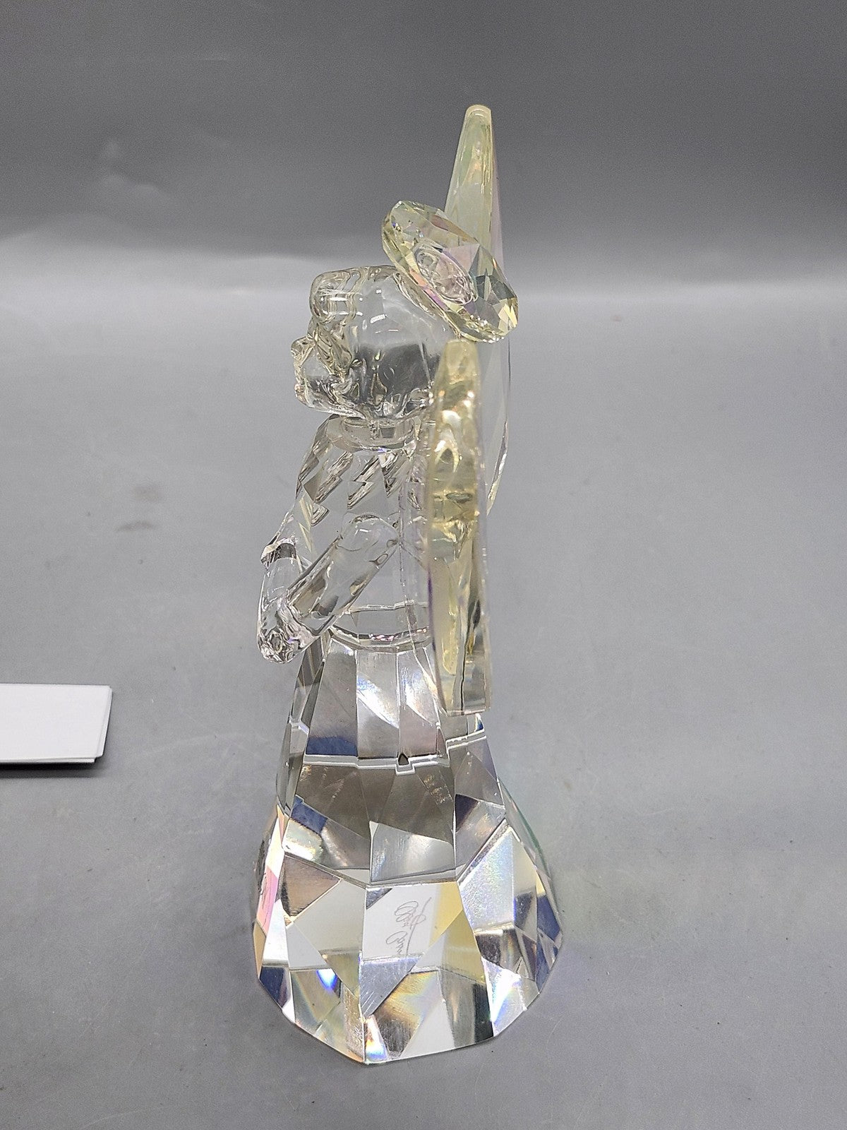 Oleg Cassini Archangel Figurine Medium Clear Iridescent Crystal Angel Decor
