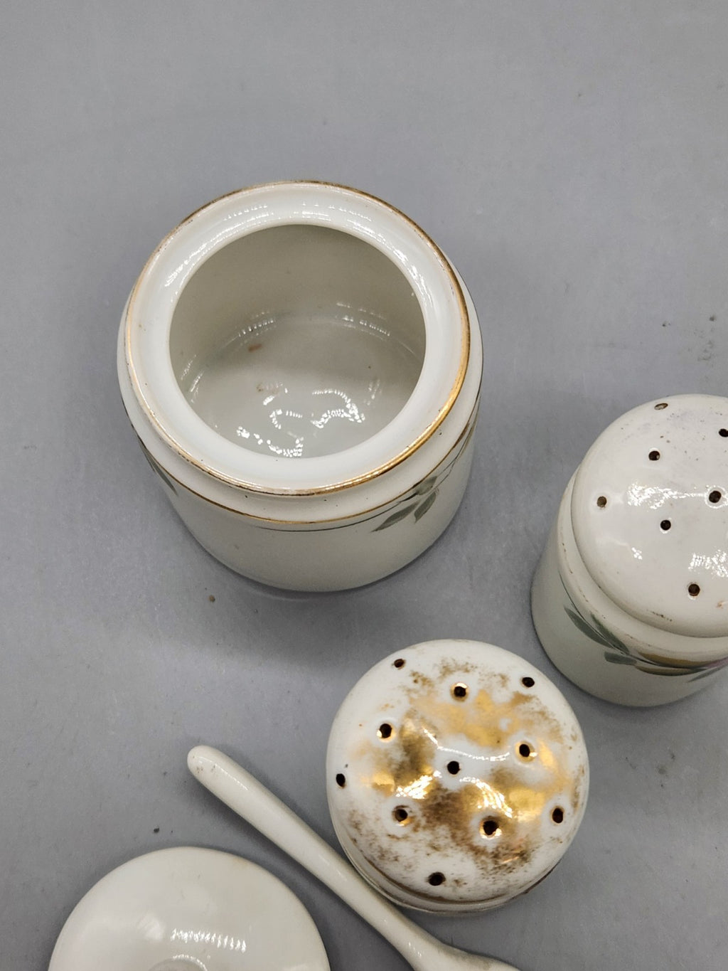 Vintage Noritake Hand Painted Condiment Set #19322 – Salt Pepper Shakers,...