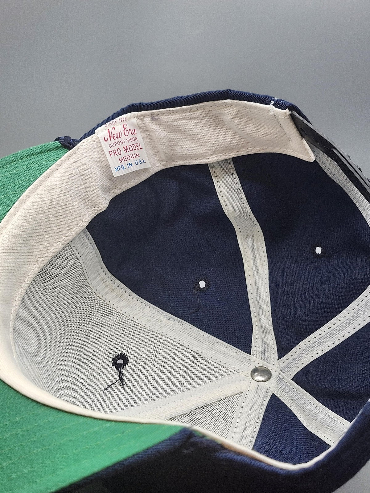 Vintage New Era Bears Paw Hat Cap Snap Back Mens Medium Blue Rope USA 80s