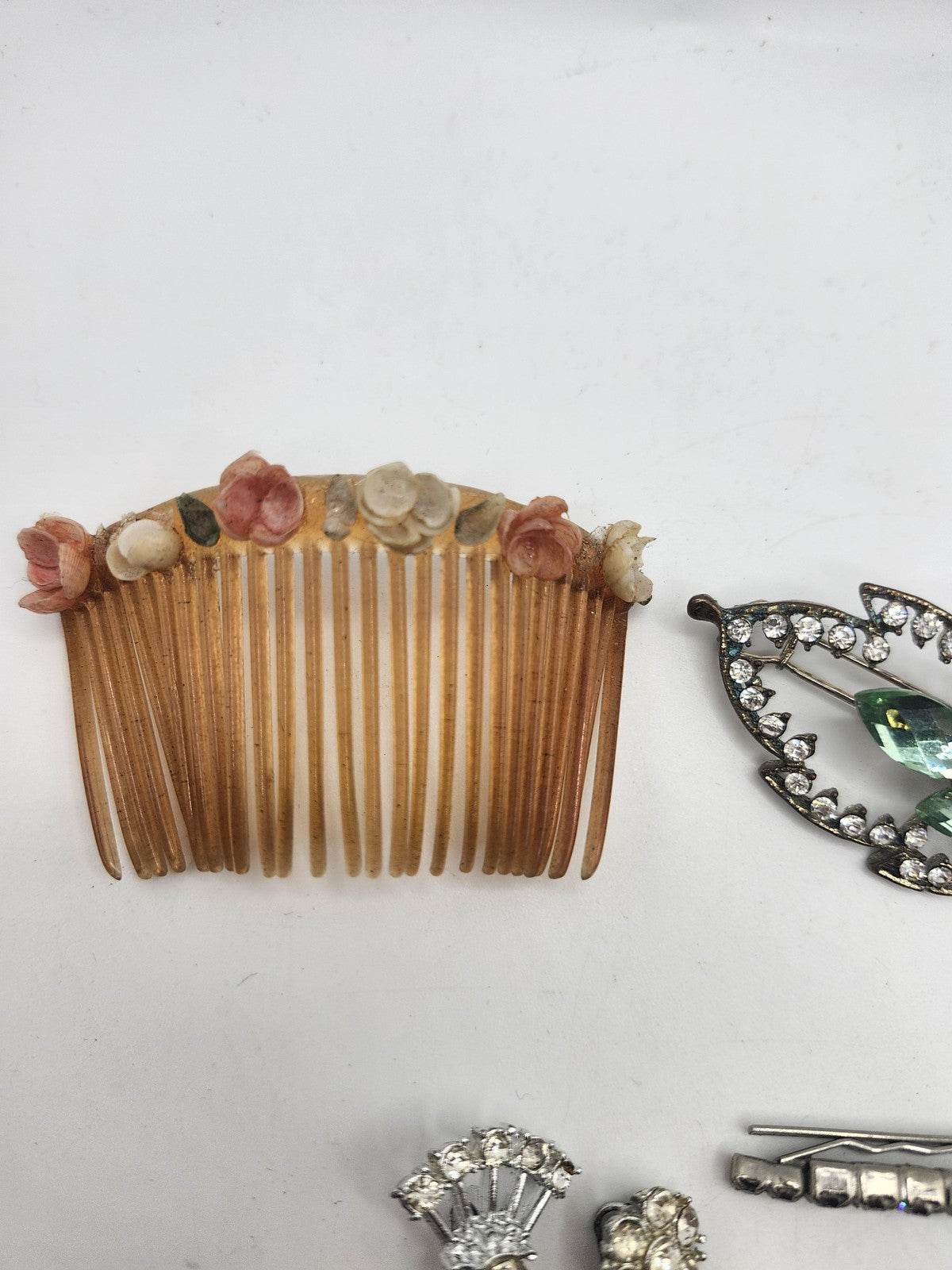 Wedding Hair Clip Lot Multicolor Floral Rhinestone Comb Bobby Pin Barrette Set