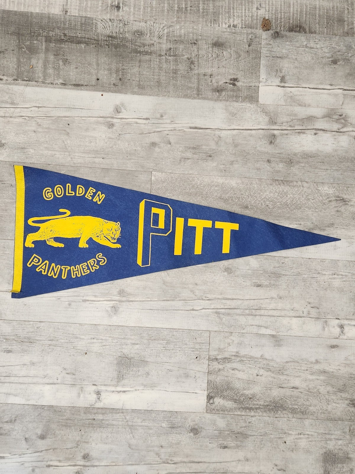Vintage Golden Panthers Pitt Felt Pennant 29” Blue Yellow Collegiate Sports...