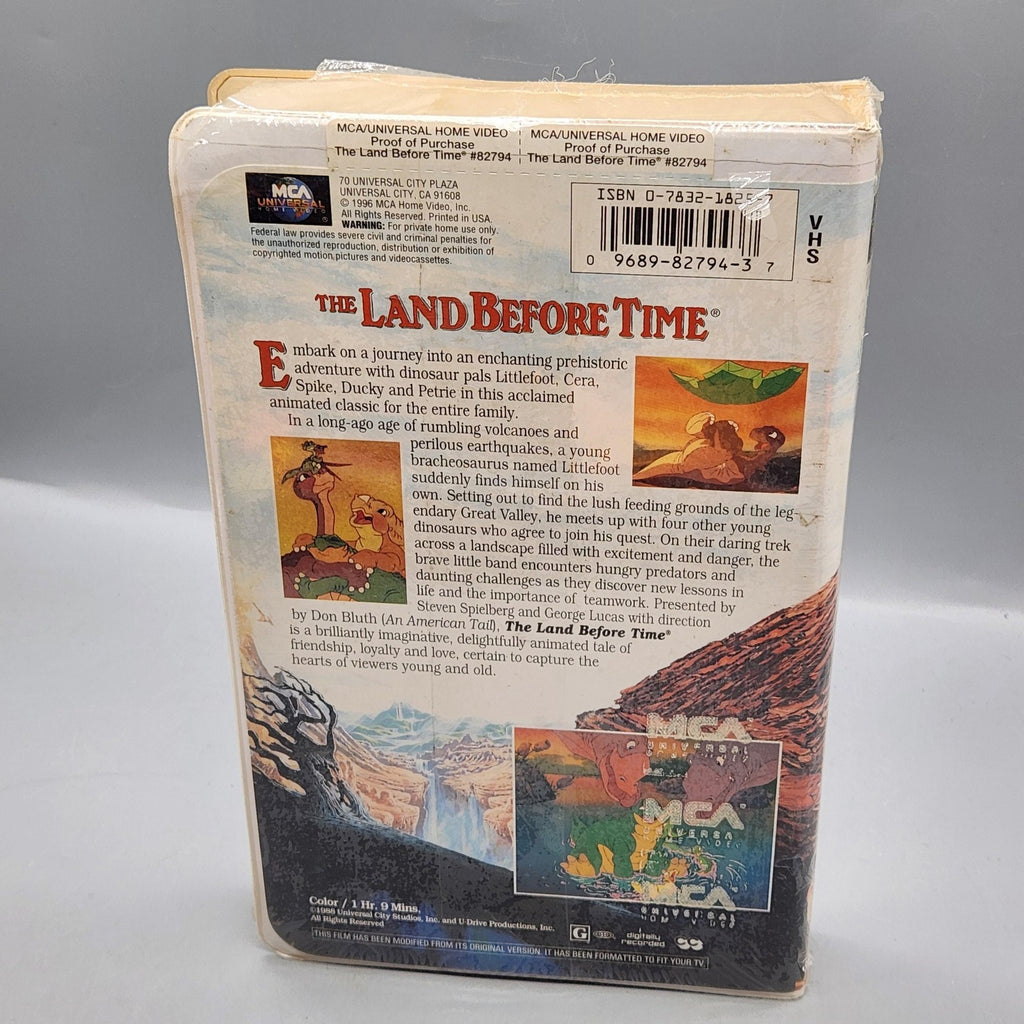 Vintage The Land Before Time VHS Tape 1988 MCA Universal Kids Movie NTSC USA