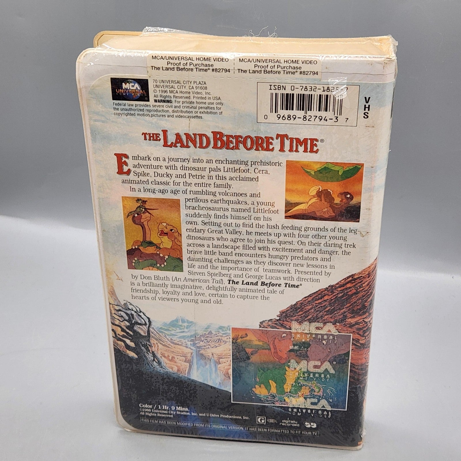Vintage The Land Before Time VHS Tape 1988 MCA Universal Kids Movie NTSC USA
