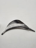 Silver Tone Leaf Brooch Pin Layered Modernist Abstract Nature Costume Jewelry