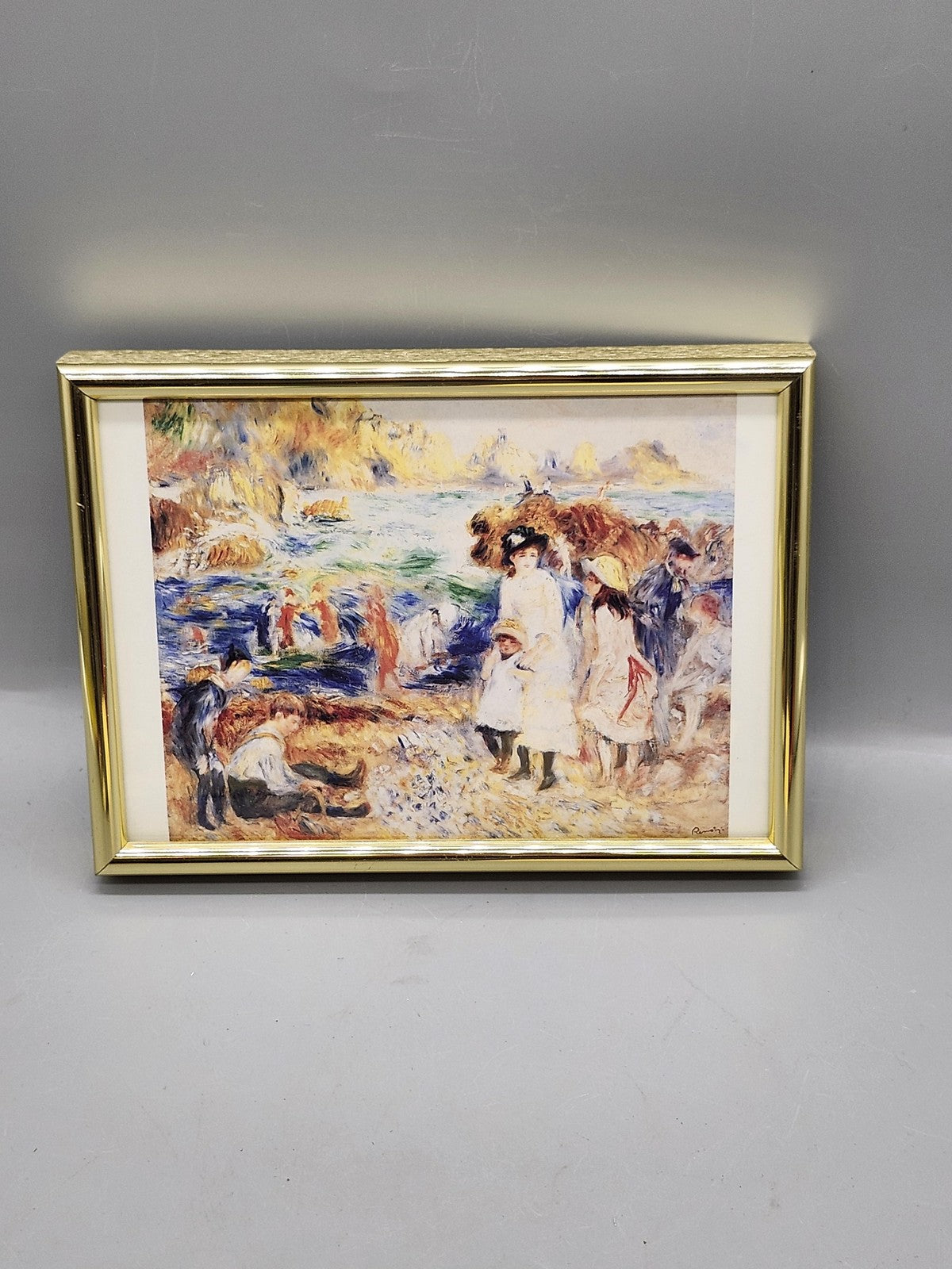 Vintage Renoir Beach Scene Children Small Framed Print 1994 Art Gallery Ontario