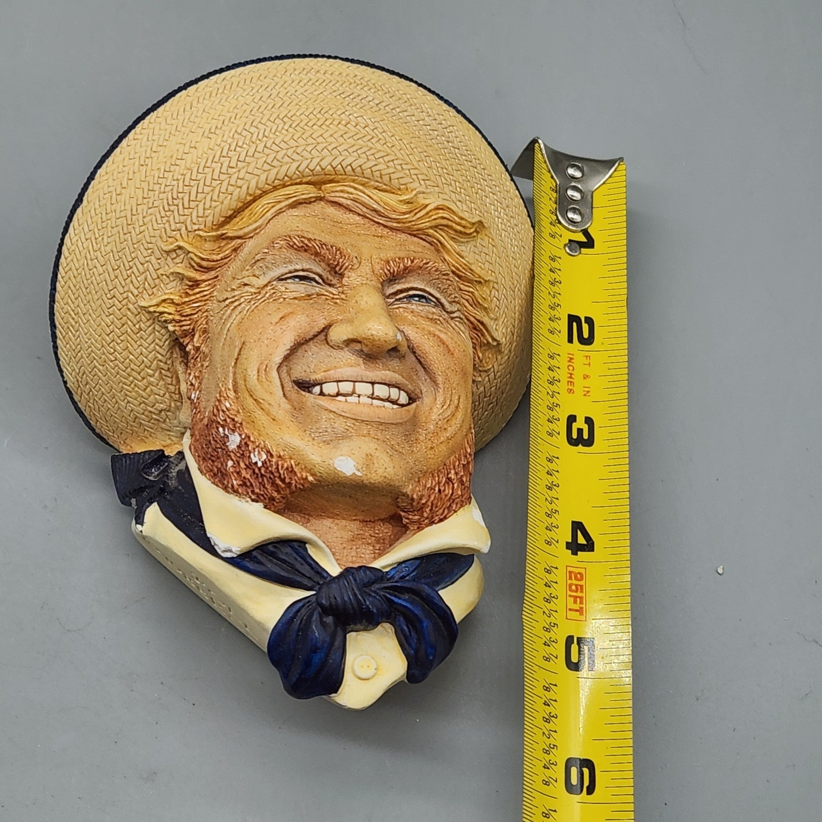 Vintage Bossons Jolly Tap Wall Mask Head Chalkware England 1988 Character Plaque