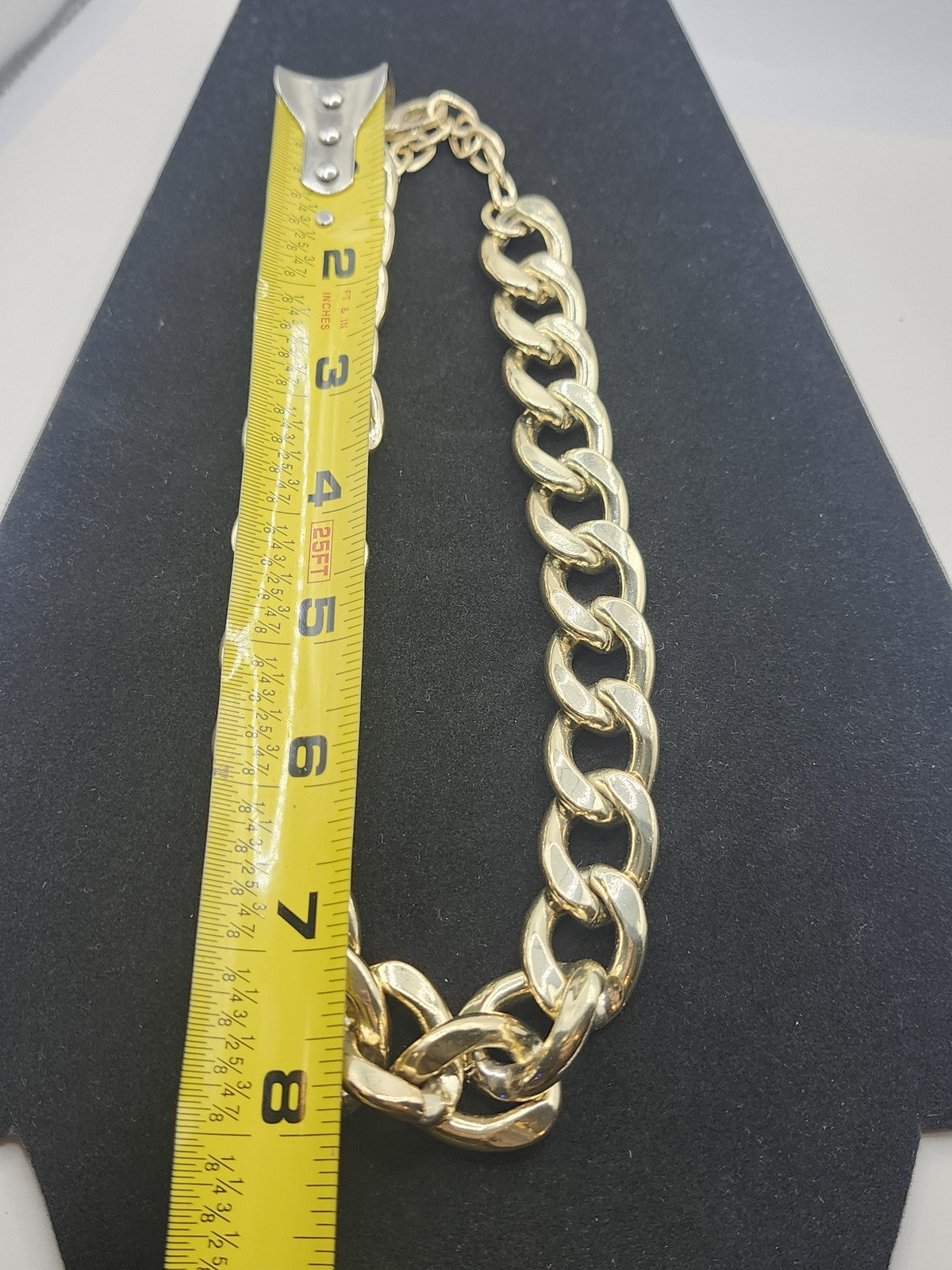 Graziano Gold Tone Chain Bracelet Chunky Link Lobster Clasp 7.5 Inch Jewelry