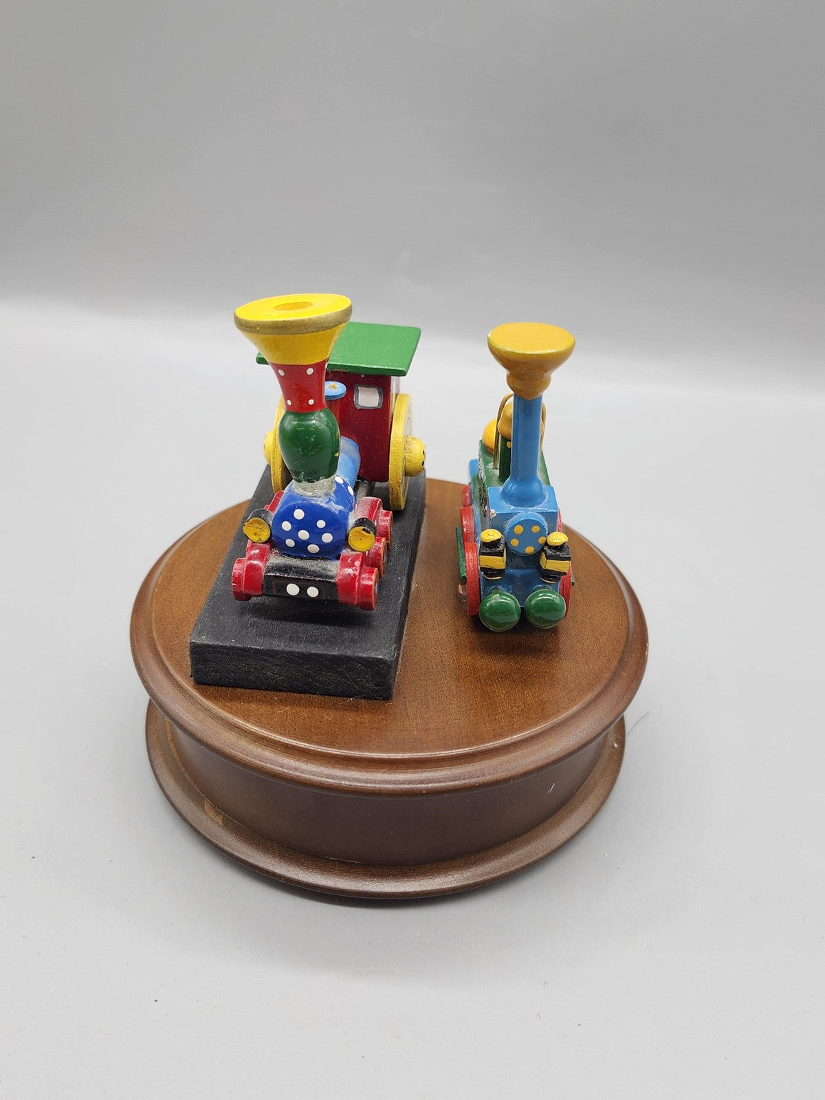 Vintage Reuge Edelweiss Music Box Train Figurines Multicolor Switzerland Decor