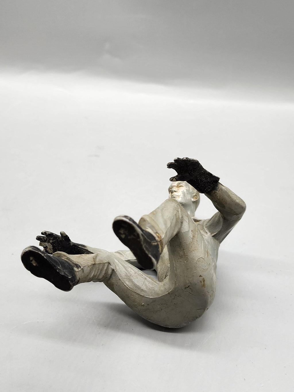 Vintage Gray Driver Action Figure Seated Plastic Toy Loose Black Gloves