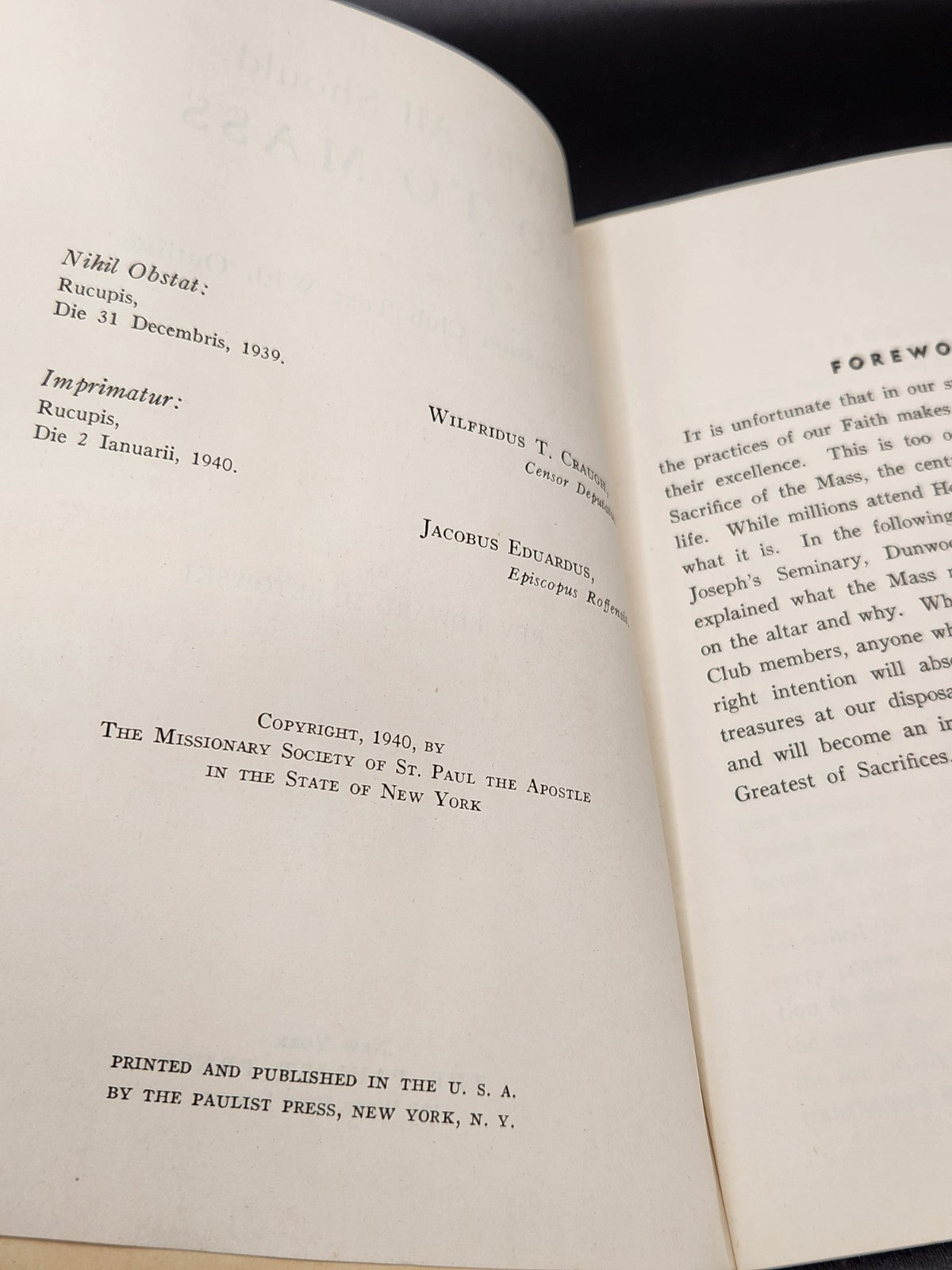 1940 Why All Should Go To Mass Rev Edward M Betowski Catholic Booklet