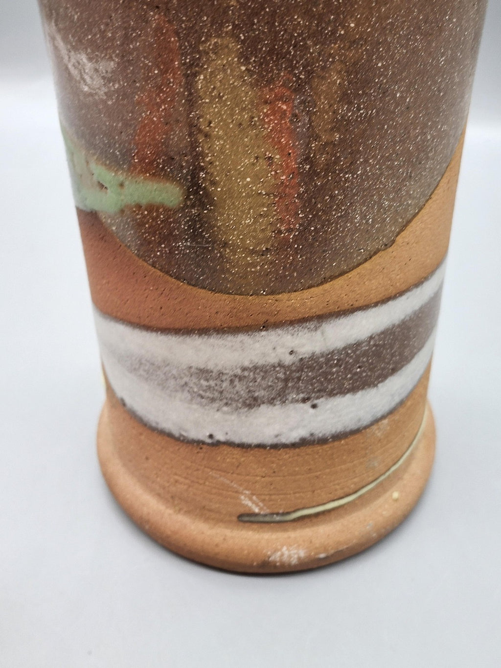 Brown Abstract Stoneware Vase Contemporary Art Pottery Table Shelf Decor