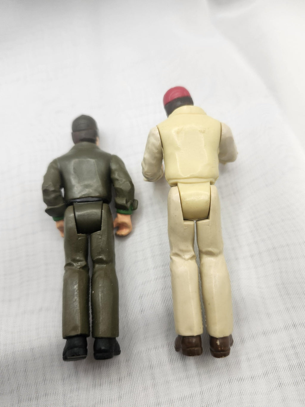 Vintage Army Soldier Driver Action Figure Lot 2 Plastic Toy Loose Green Tan