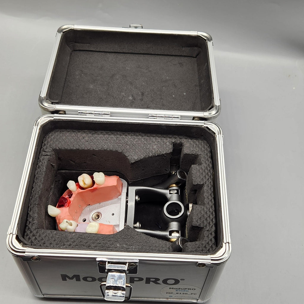 Acadental ModuPRO Endo Typodont MP_E120_PC Dental Silver Carrier Tray Case Model