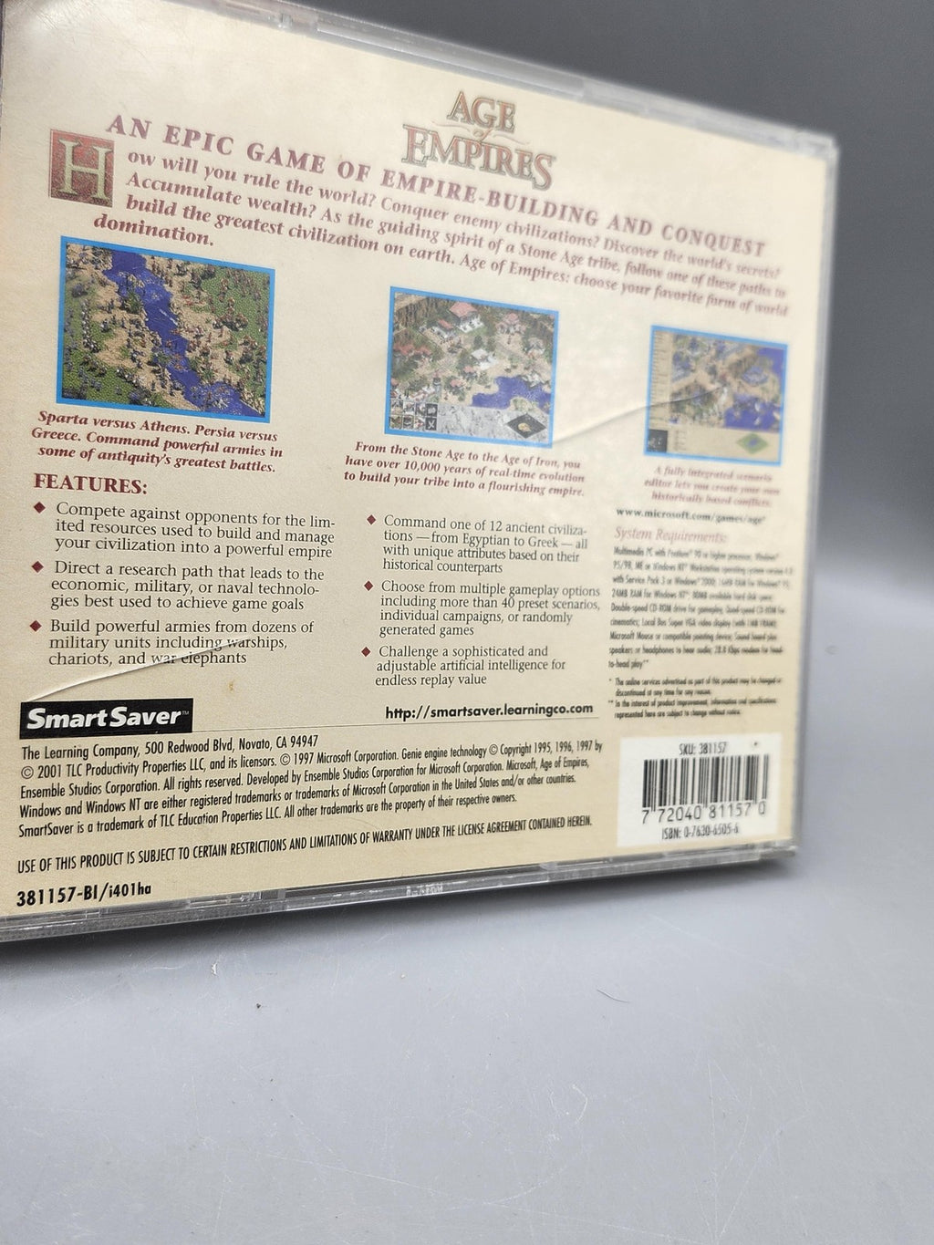 Age Of Empires PC CD-ROM Game 2 Disc Microsoft RTS Strategy War T 2001 Multi