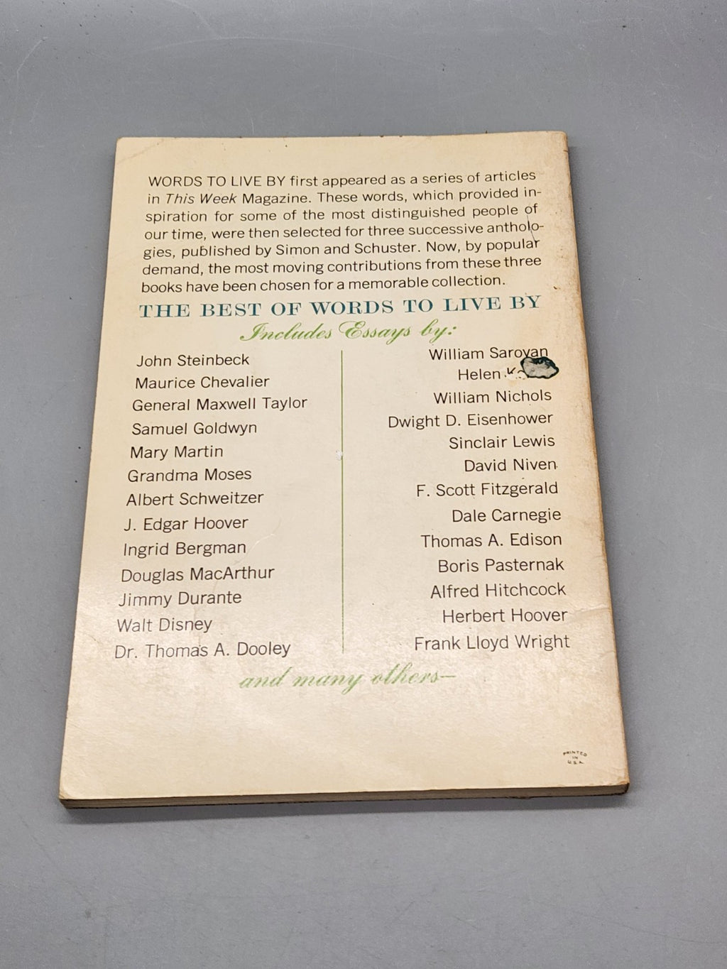 1966 The Best of Words To Live By William Nichols Vintage Inspirational PB