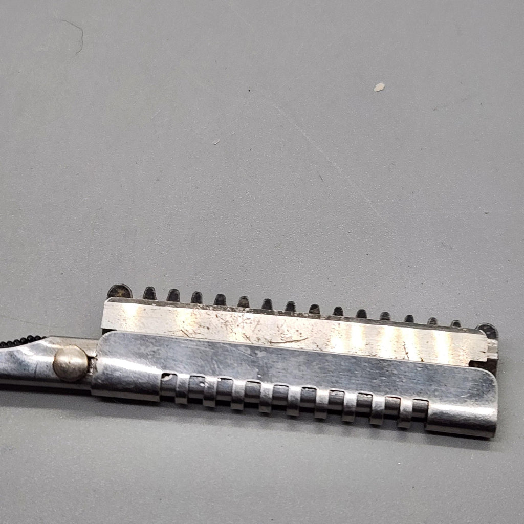 Vintage WECK Japan Silver Hair Shaper Razor Comb Barber Salon Hair Tool