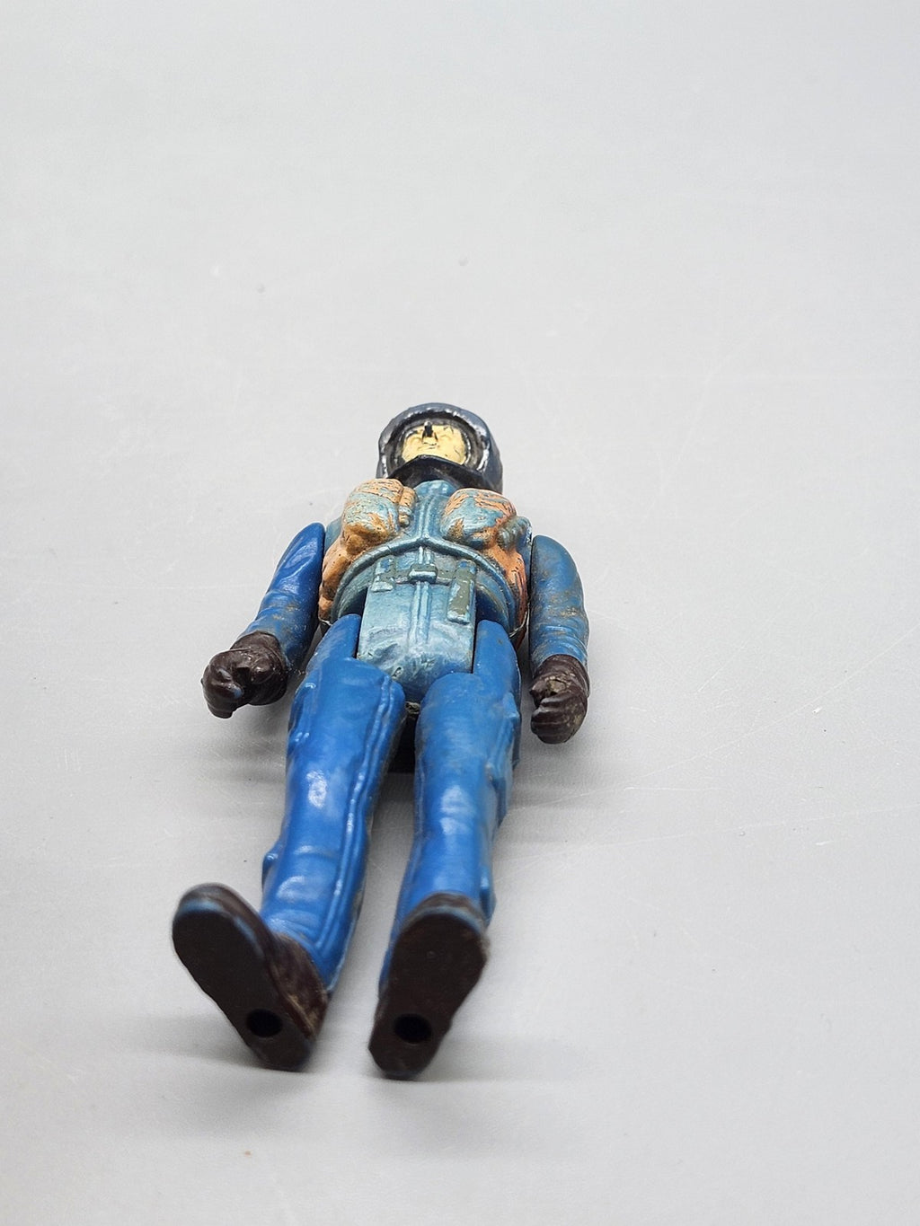 Vintage Blue Pilot Soldier Action Figure Plastic Toy Loose Helmet Hong Kong