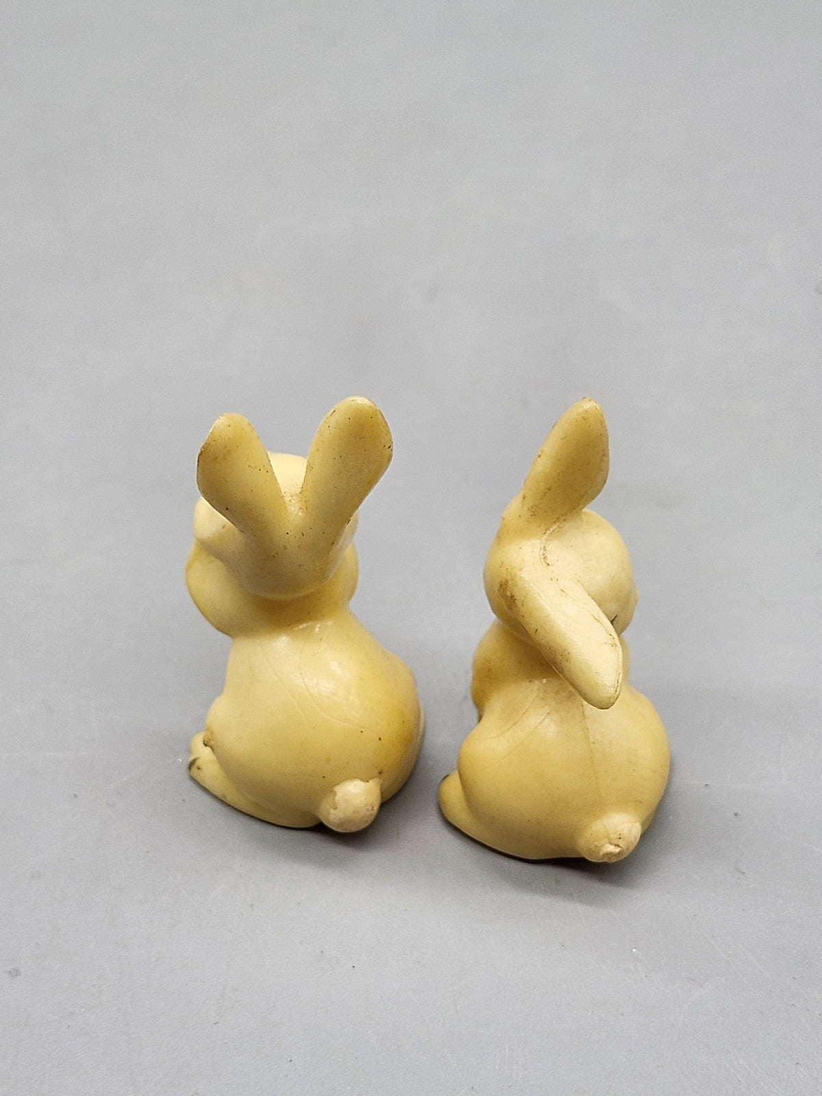 Vintage Rabbit Figurines Lot 3 Small Plastic Wade Brown Cream Bunny Decor