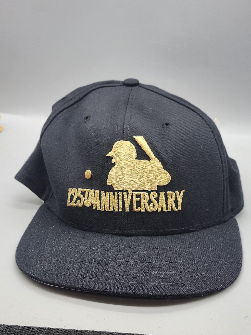 Vintage MLB 125th Anniversary Hat Cap Snap Back Mens One Size Black New Era 90s