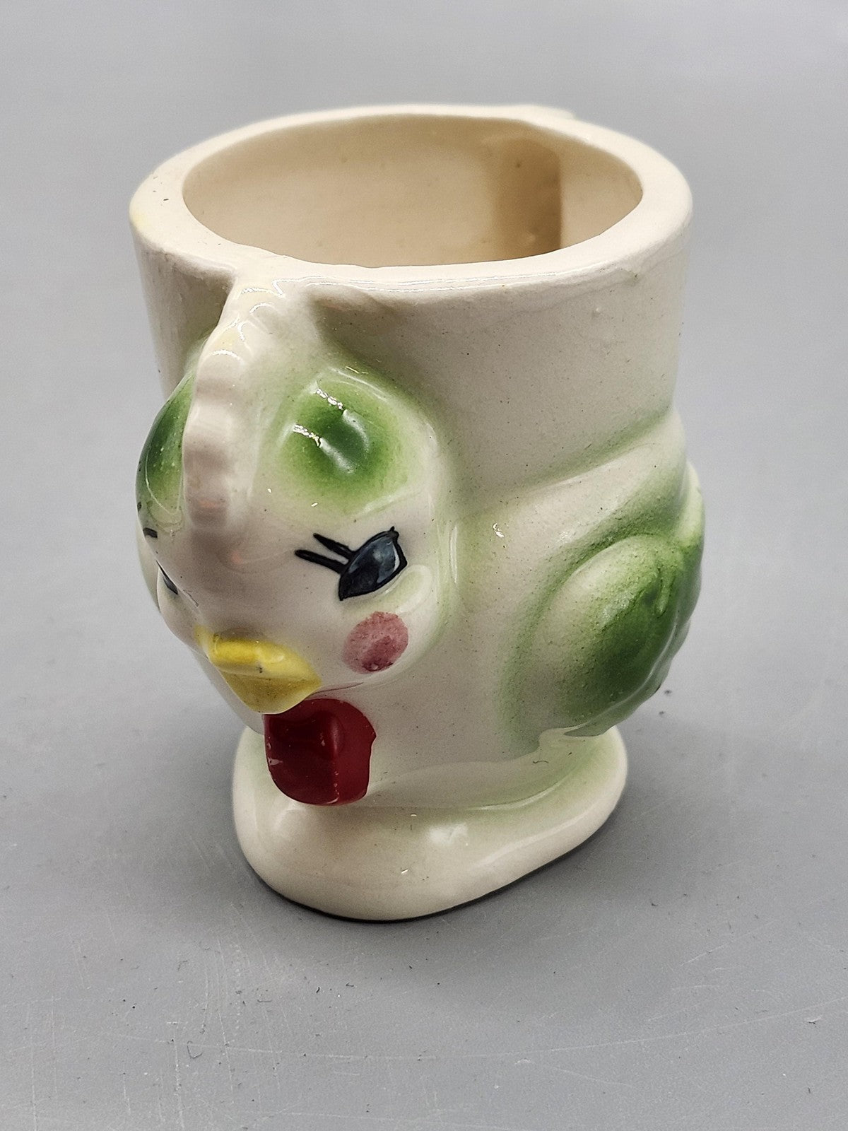 Vintage Unmarked White Ceramic Chicken Planter Figural Farmhouse Pottery Decor