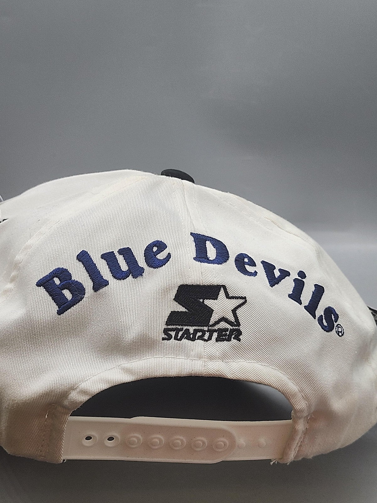 Vintage Duke Blue Devils Hat Cap Snap Back One Size Basketball Starter White 90s