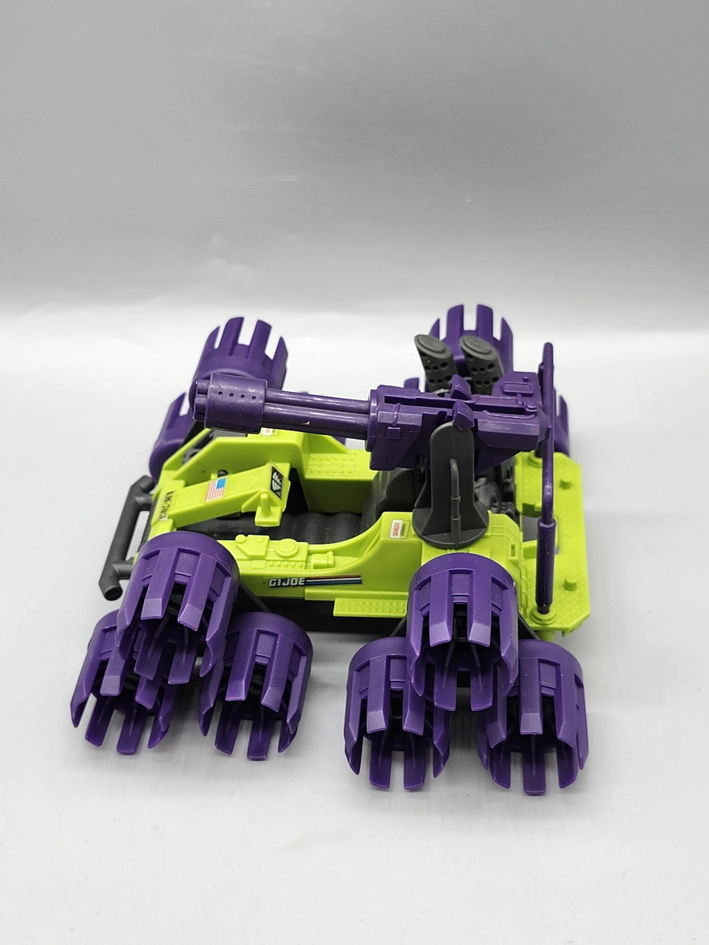 Vintage 1987 G.I. Joe Badger Battle Car Vehicle Hasbro Green Purple Toy Loose