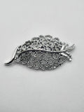 Vintage Sarah Coventry Leaf Brooch Pin Silver Tone Filigree Costume Jewelry