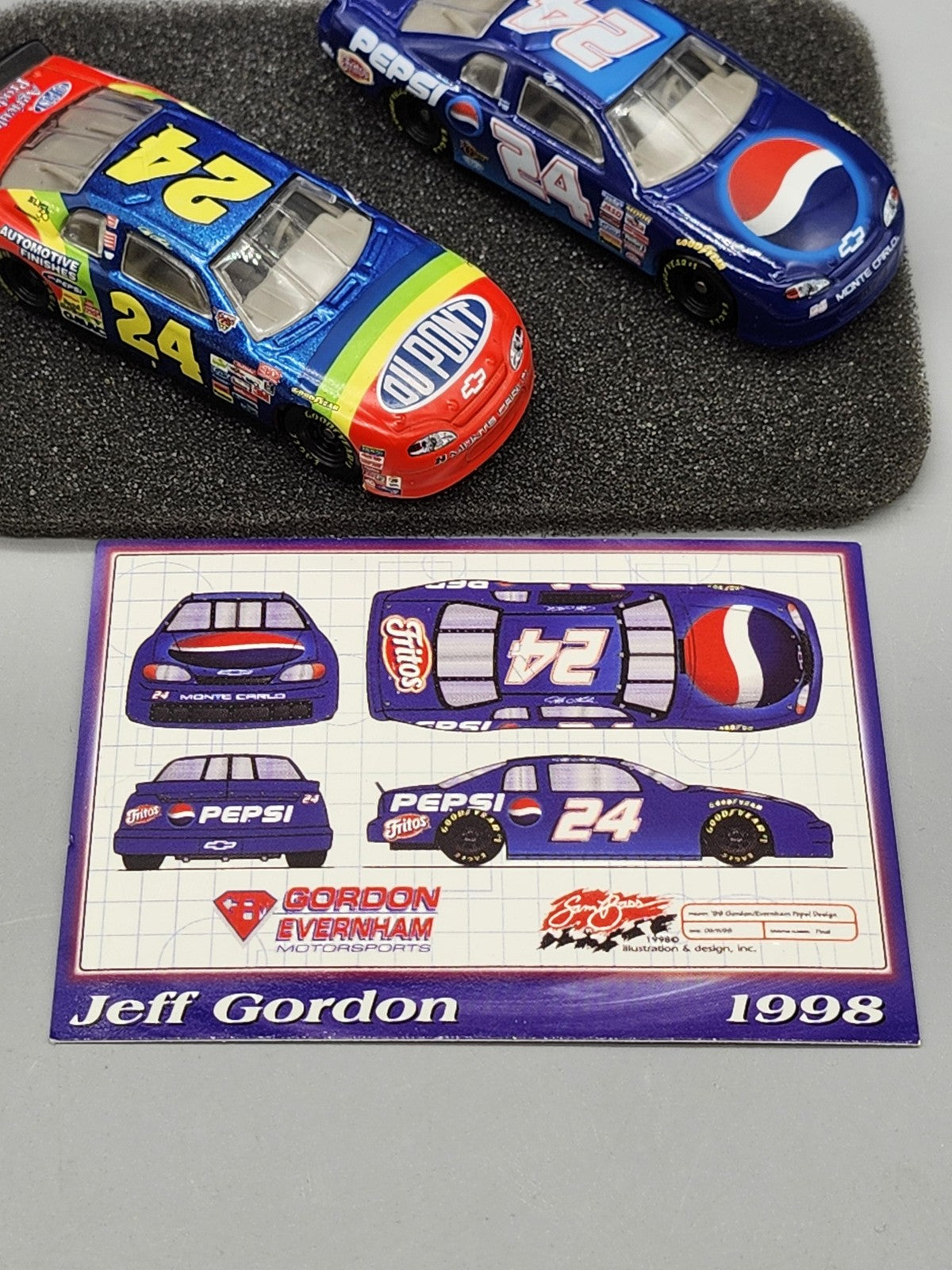 Vintage Jeff Gordon Pepsi Racing 1:64 Diecast Car Lot 2pc Action Tin Chevy Blue